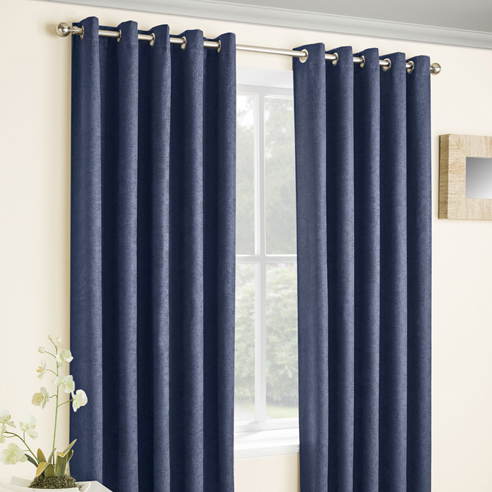Vogue Eyelet, Navy - Ready Made Curtains - Image 3